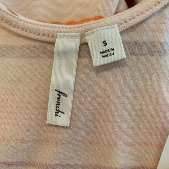 Frenchi Sleeveless Light Peach Striped Fit & Flare Dress Size Small - Picture 5 of 5